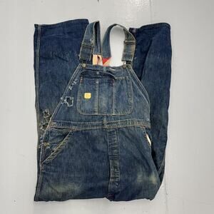 Vintage 50s Blue Bell Dark Wash Sanforized Overalls 38x31
